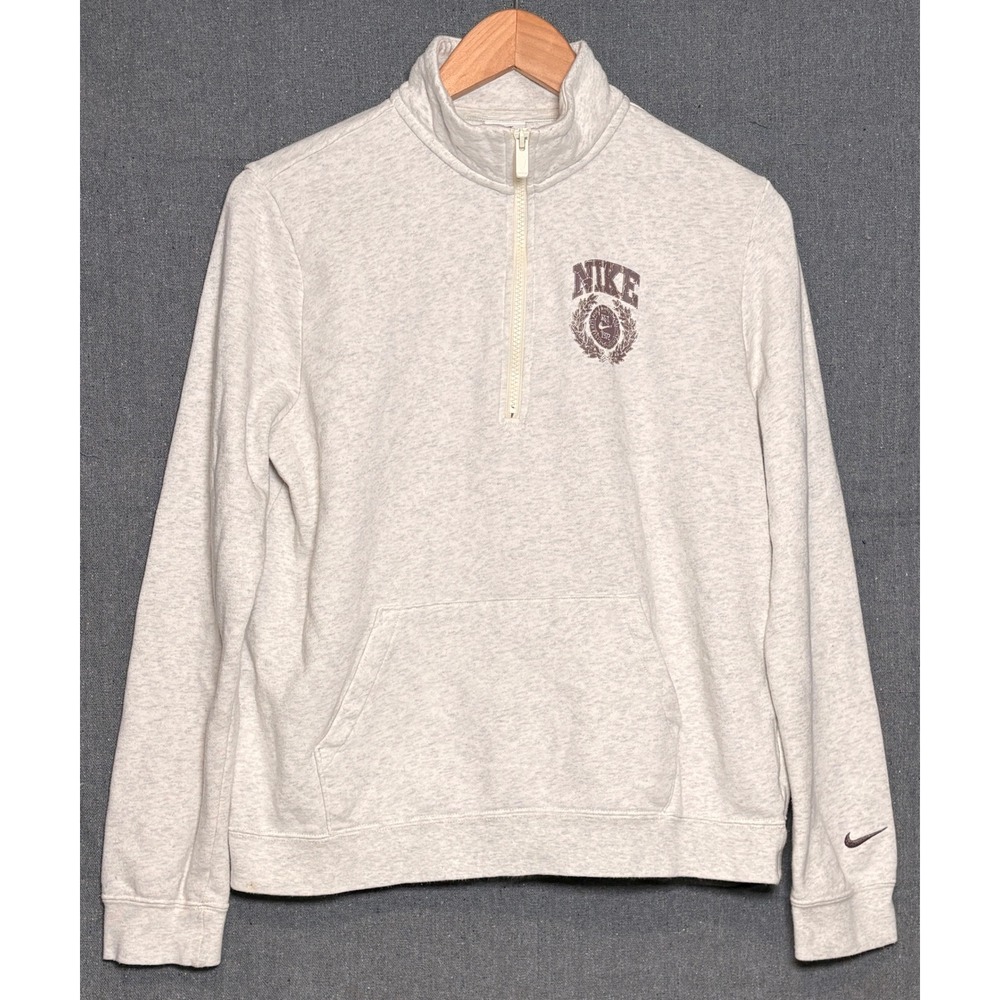 Nike Phoenix Fleece‎ Quarter Zip Sweatshirt Heather Grey HQ2979-141 Women's Sz M